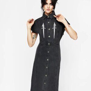 Kilgharrah Denim Midi Dress Distrubia